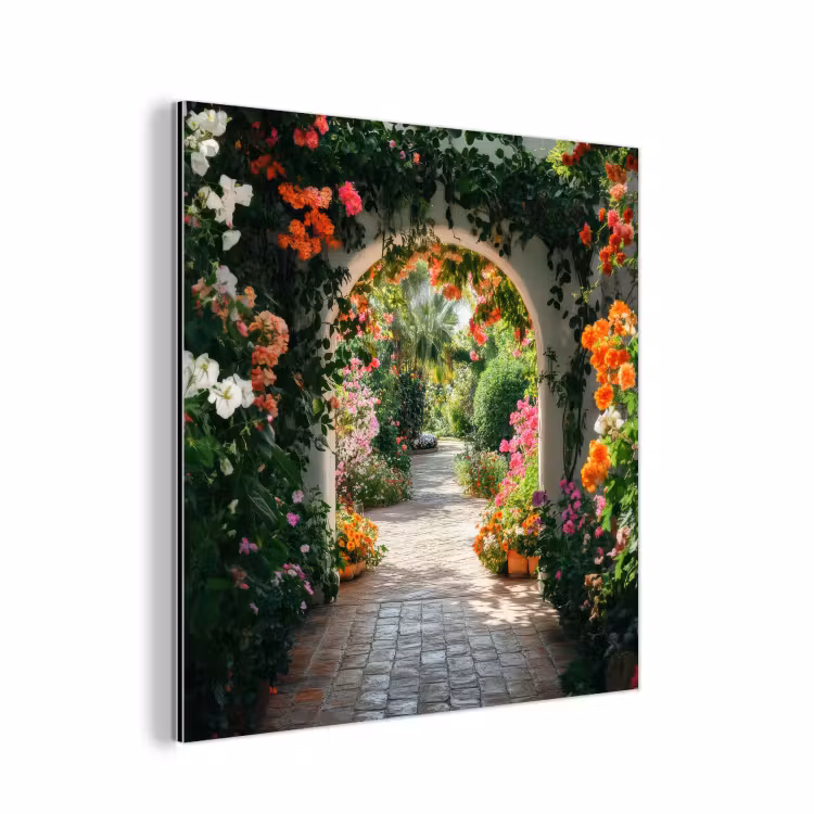 Aluminium schilderij - Doorkijk - Bloemen - Natuur - Bloementuin — 1