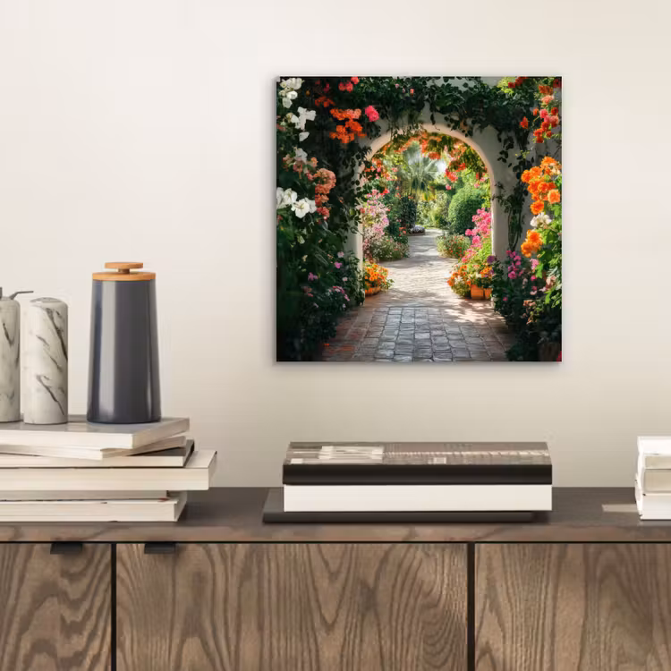 Aluminium schilderij - Doorkijk - Bloemen - Natuur - Bloementuin — 2
