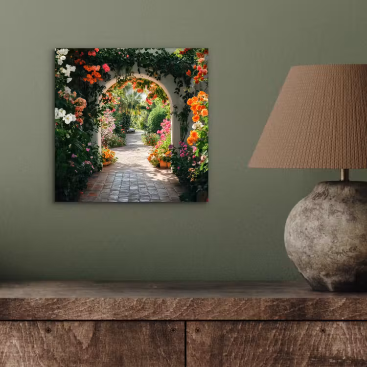 Aluminium schilderij - Doorkijk - Bloemen - Natuur - Bloementuin — 3