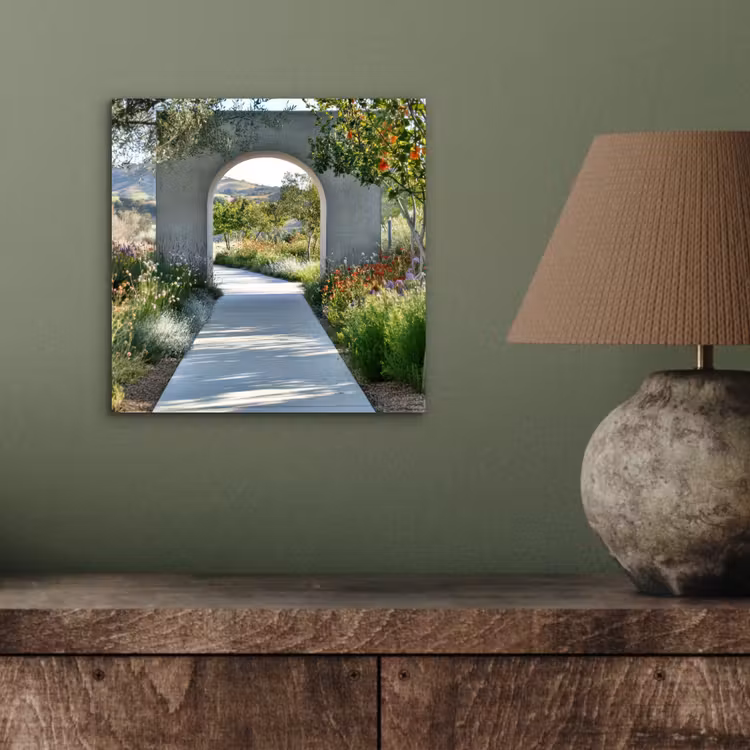Aluminium schilderij - Doorkijk - Pad - Beton - Landschap — 3