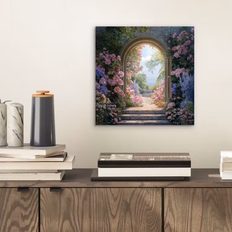 Aluminium schilderij - Doorkijk - Rozen - Vintage - Bloemen — 2