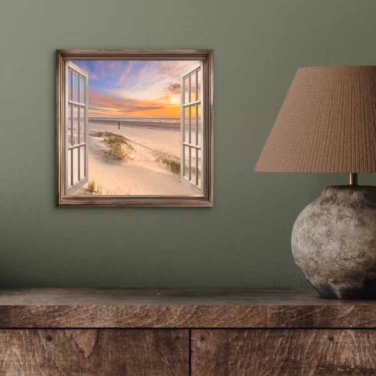 Aluminium schilderij - Doorkijk - Strand - Duinen - Natuur - Landschap — 3