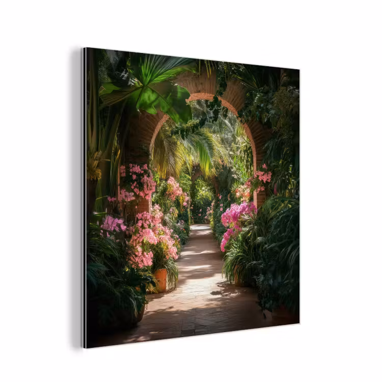 Aluminium schilderij - Doorkijk - Tropisch - Bloemen - Natuur — 1