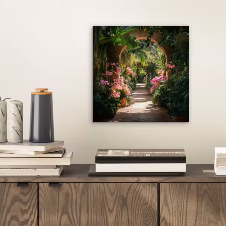 Aluminium schilderij - Doorkijk - Tropisch - Bloemen - Natuur — 2