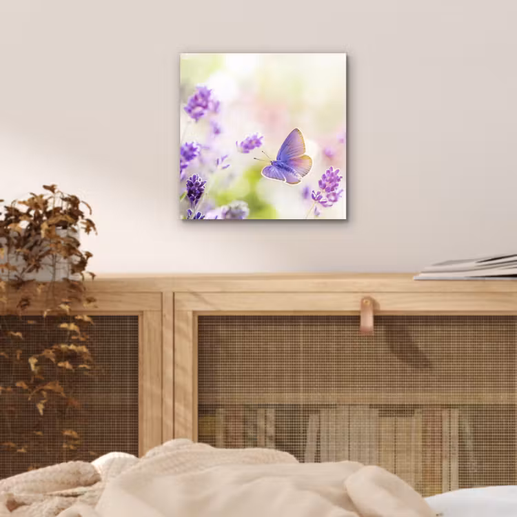 Aluminium schilderij - Lavendel - Vlinder - Bloemen — 4
