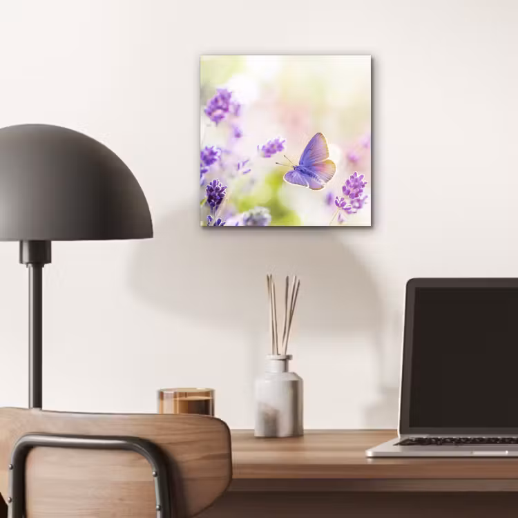 Aluminium schilderij - Lavendel - Vlinder - Bloemen — 6