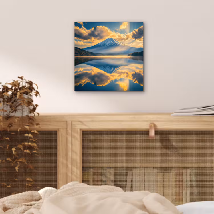 Aluminium schilderij - Berg - Rivier - Zonsondergang — 4