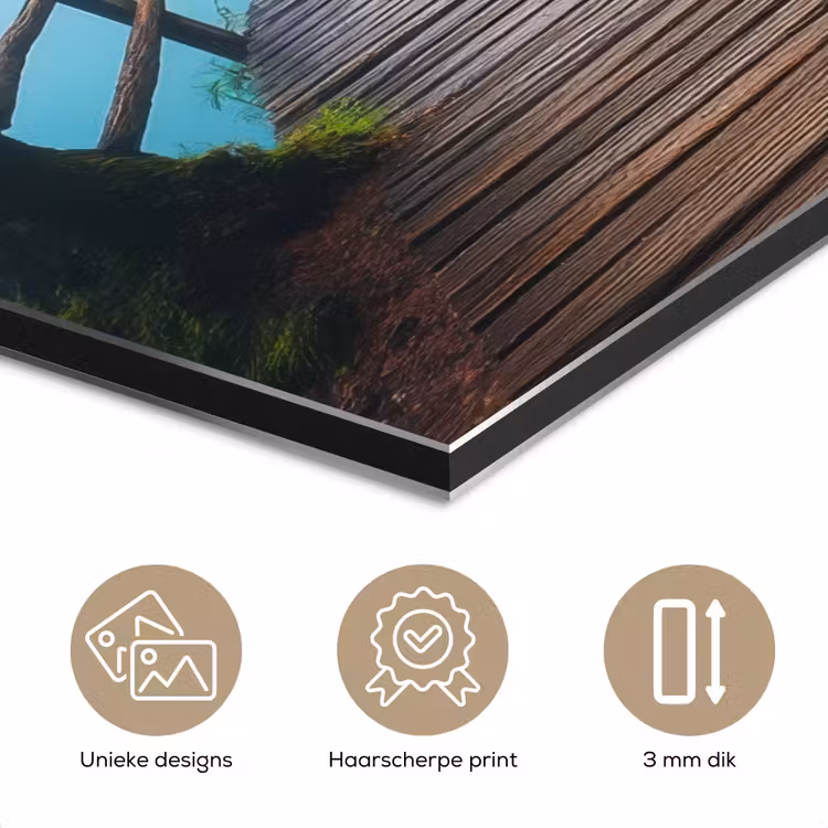 Aluminium schilderij - Brug - Water - Rivier - Bos — 7