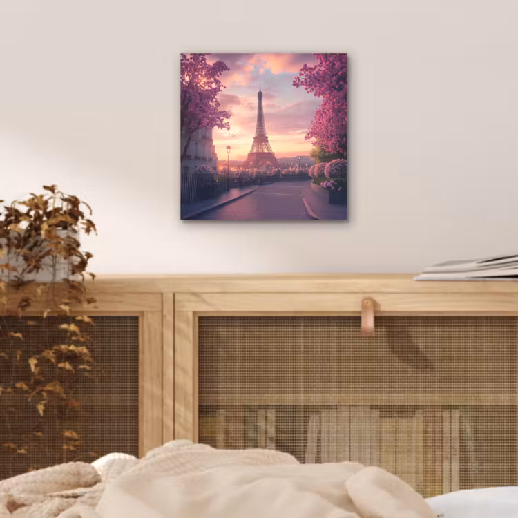 Aluminium schilderij - Eiffeltoren - Parijs - Roze — 4