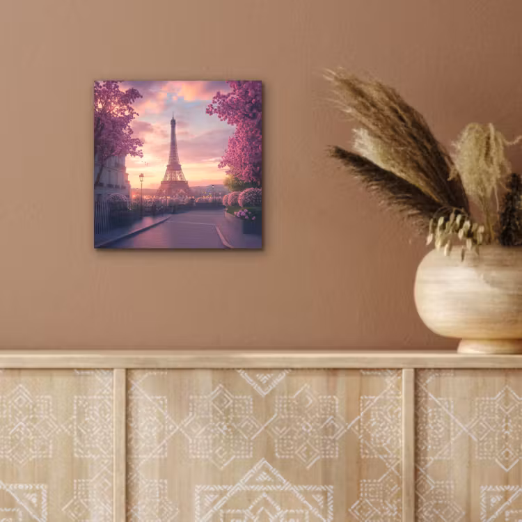 Aluminium schilderij - Eiffeltoren - Parijs - Roze — 5