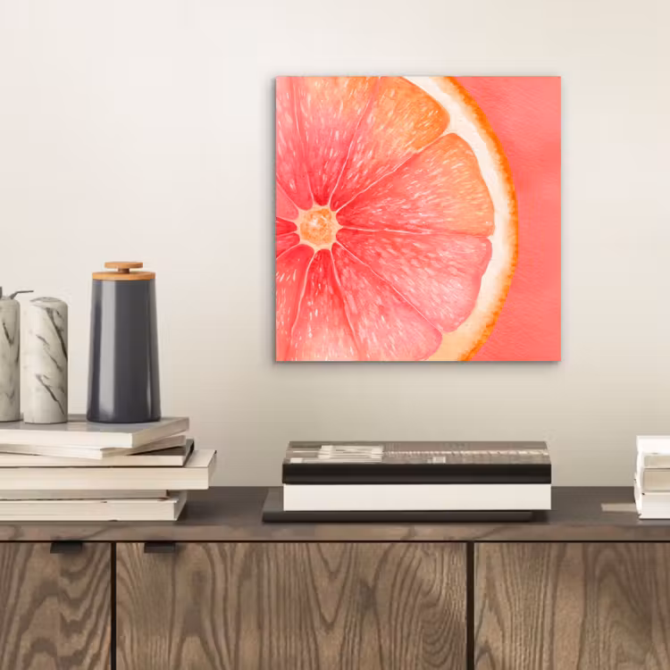Aluminium schilderij - Grapefruit - Roze - Levendig — 2