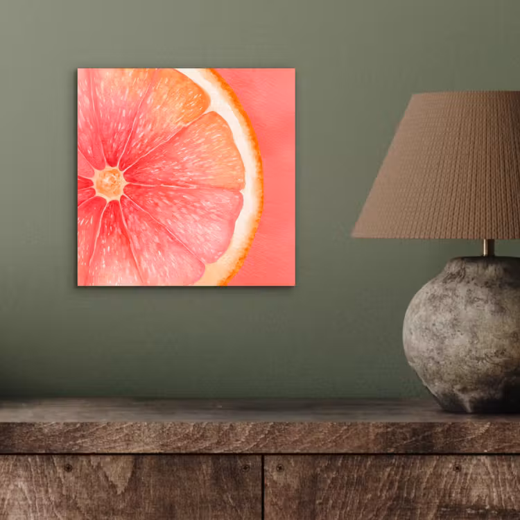 Aluminium schilderij - Grapefruit - Roze - Levendig — 3
