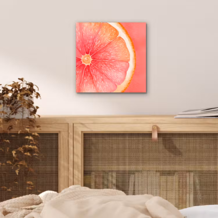 Aluminium schilderij - Grapefruit - Roze - Levendig — 4