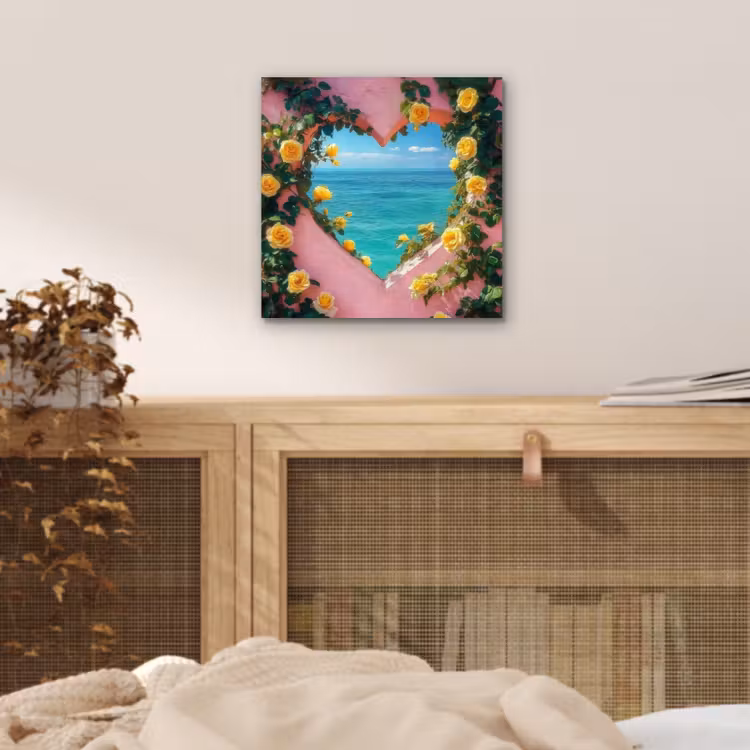 Aluminium schilderij - Hart - Zee - Muur — 4
