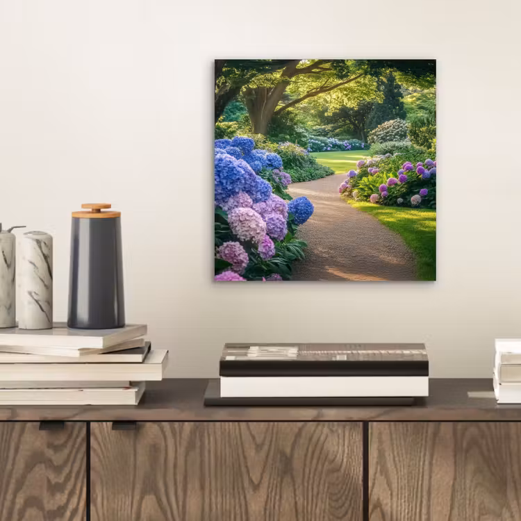 Aluminium schilderij - Hortensia- Park - Pad — 2