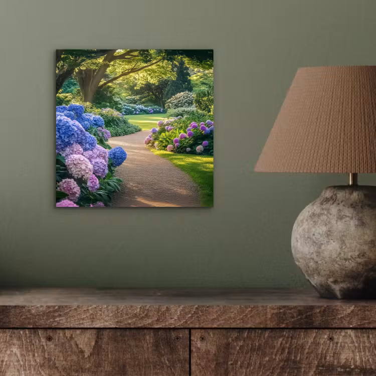Aluminium schilderij - Hortensia- Park - Pad — 3