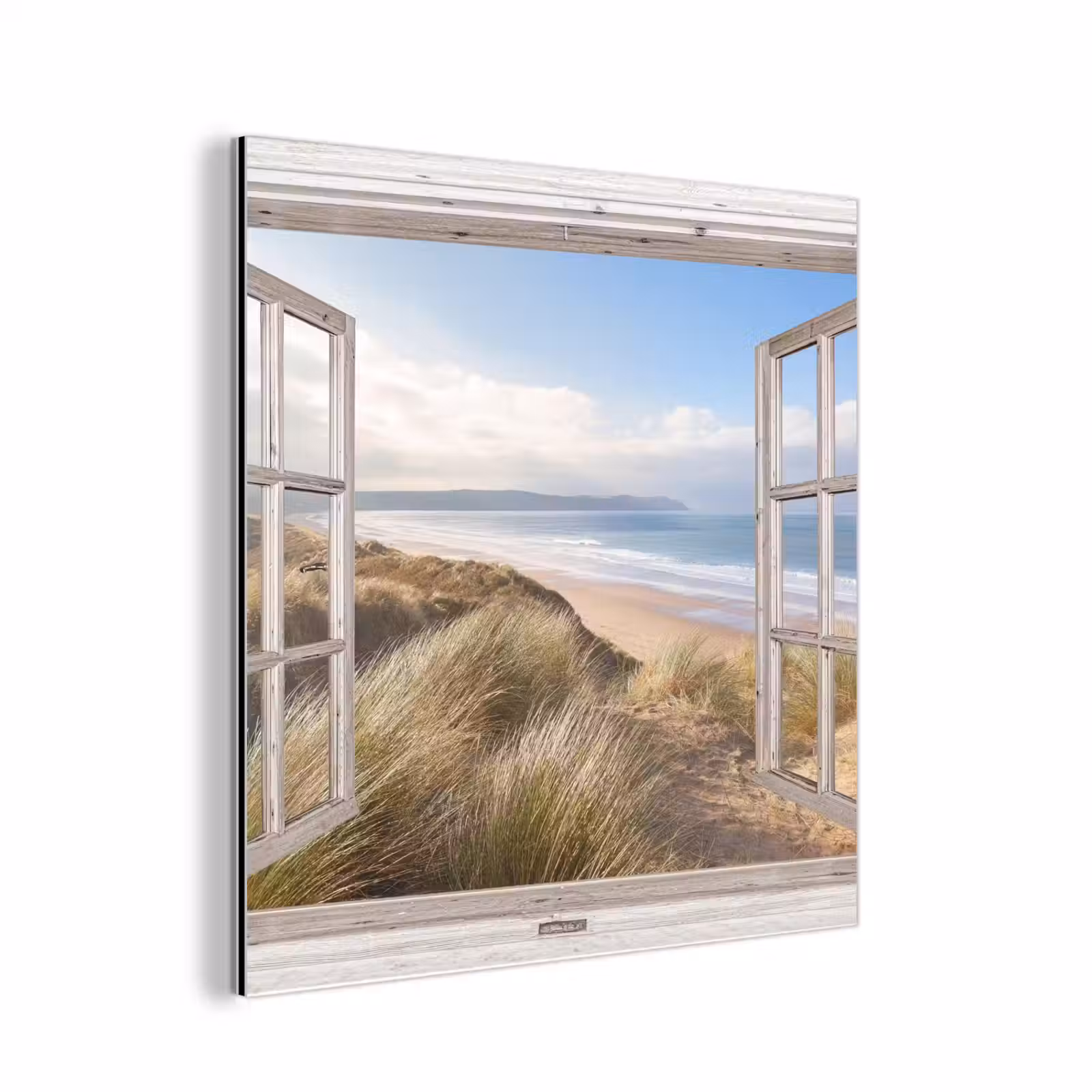Aluminium schilderij - Doorkijk - Zee - Strand - Duinen — 1