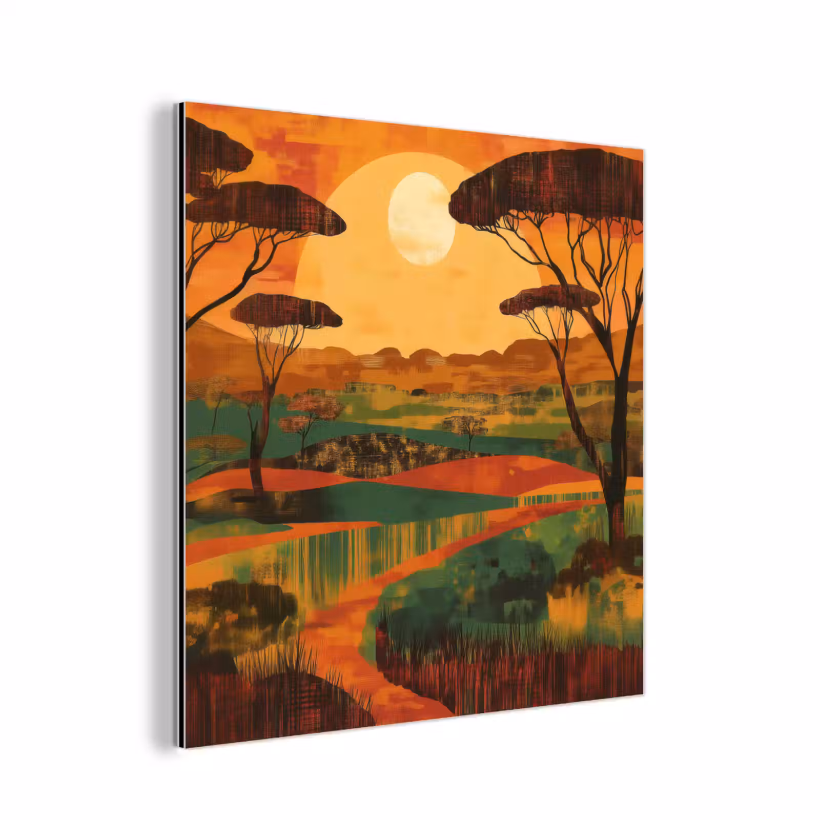 Aluminium schilderij - Landschap - Afrikaans - Zon — 1