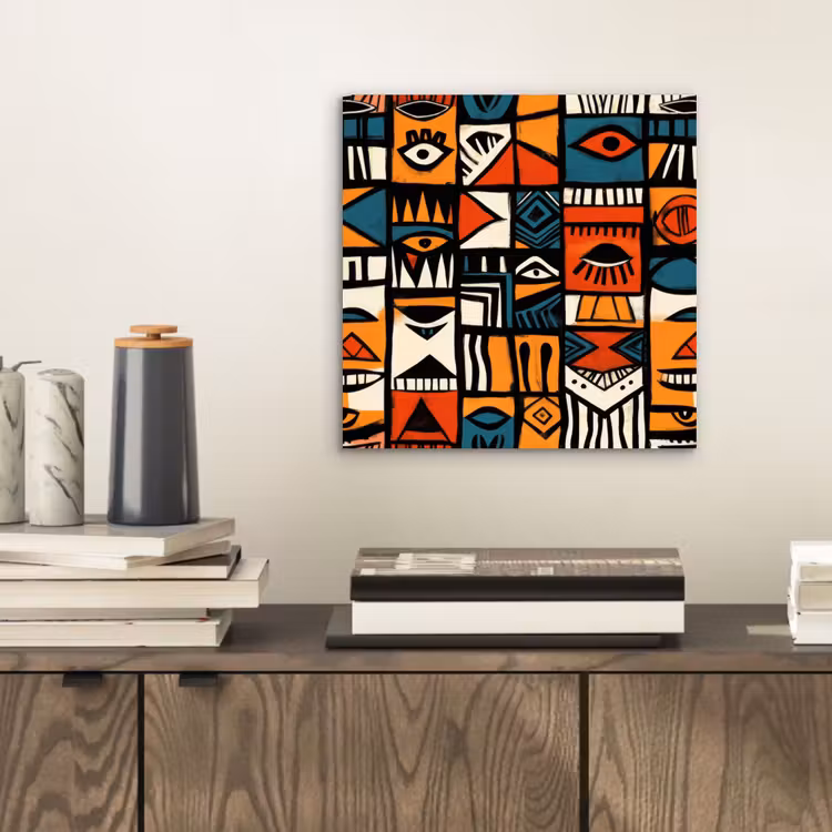 Aluminium schilderij - Abstract - Gezichten - Mozaïek — 2