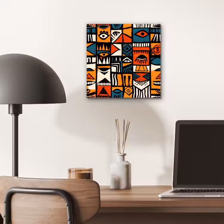 Aluminium schilderij - Abstract - Gezichten - Mozaïek — 6
