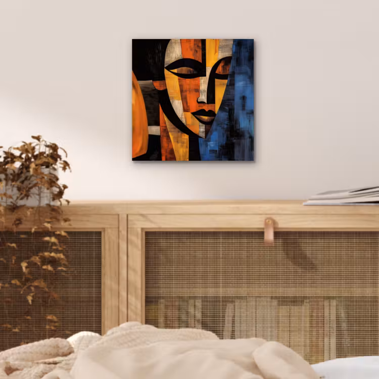 Aluminium schilderij - Abstract - Portret - Kleurvakken — 4
