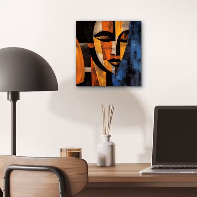 Aluminium schilderij - Abstract - Portret - Kleurvakken — 6