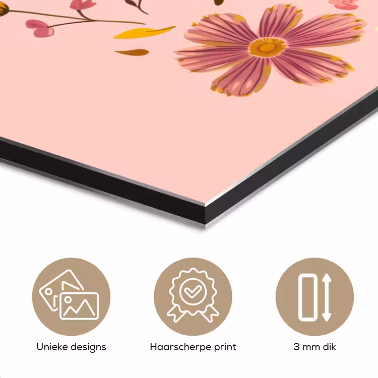 Aluminium schilderij - Bij - Geel - Bloemen - Kleurrijk — 7
