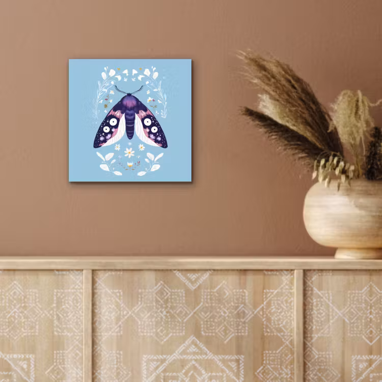 Aluminium schilderij - Bladeren - Wit - Vlinder - Insect — 5