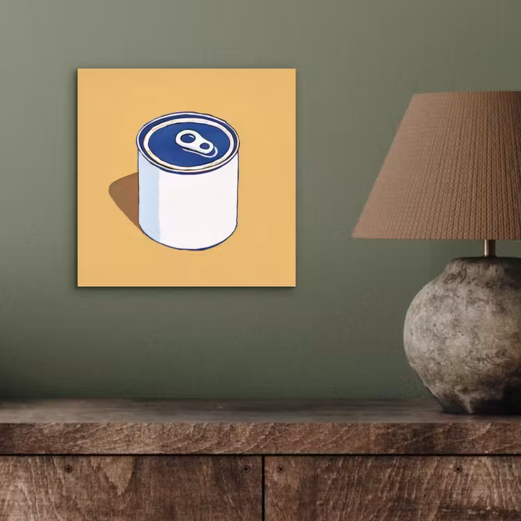 Aluminium schilderij - Blikje - Minimalistisch - Blauw - Illustratie — 3