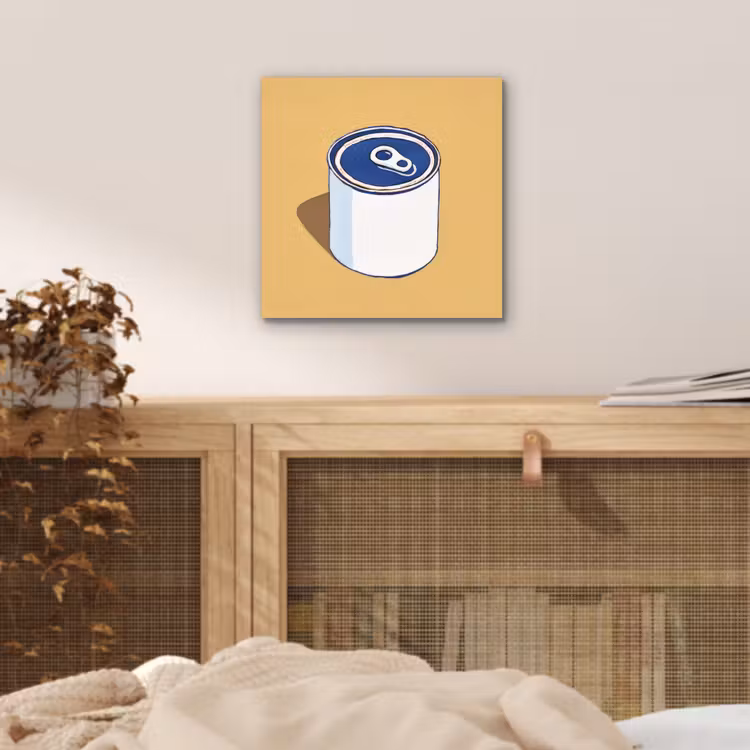 Aluminium schilderij - Blikje - Minimalistisch - Blauw - Illustratie — 4