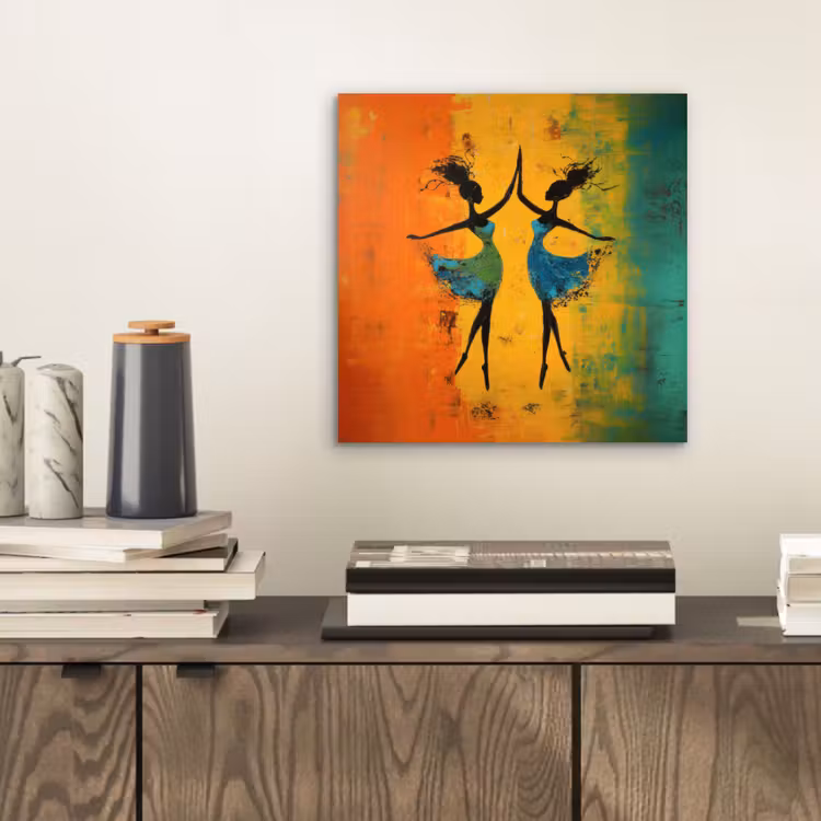 Aluminium schilderij - Dansen - Vrouwen - Verfstructuur — 2