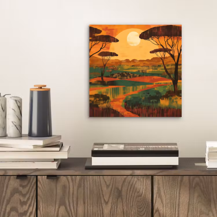 Aluminium schilderij - Landschap - Afrikaans - Zon — 2