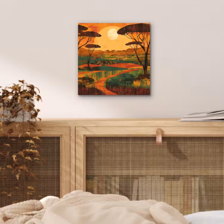 Aluminium schilderij - Landschap - Afrikaans - Zon — 4