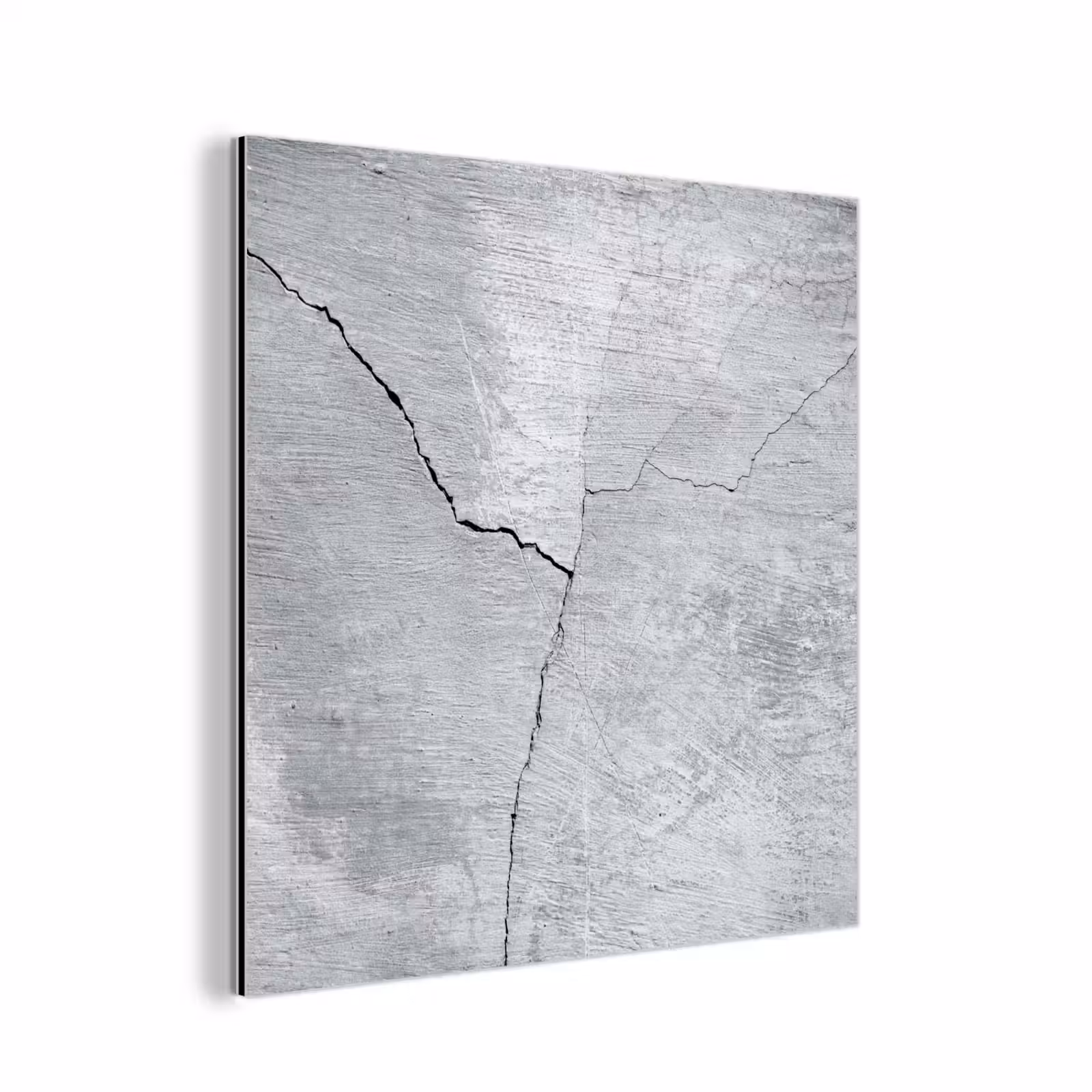 Aluminium schilderij - Beton - Scheur - Grijs — 1