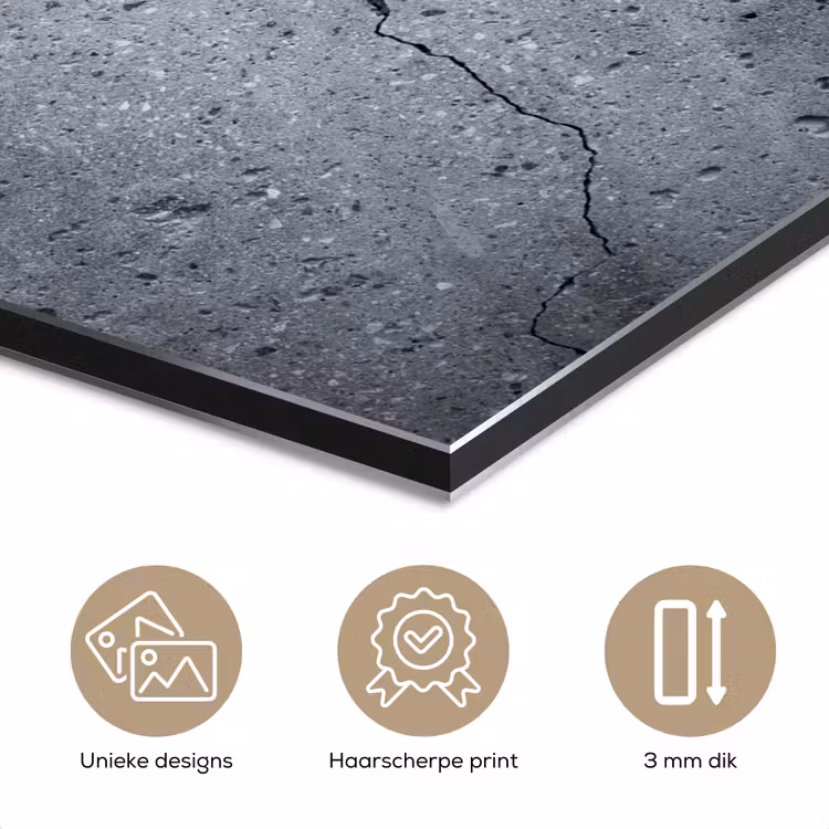 Aluminium schilderij - Beton - Grijs - Scheur — 7