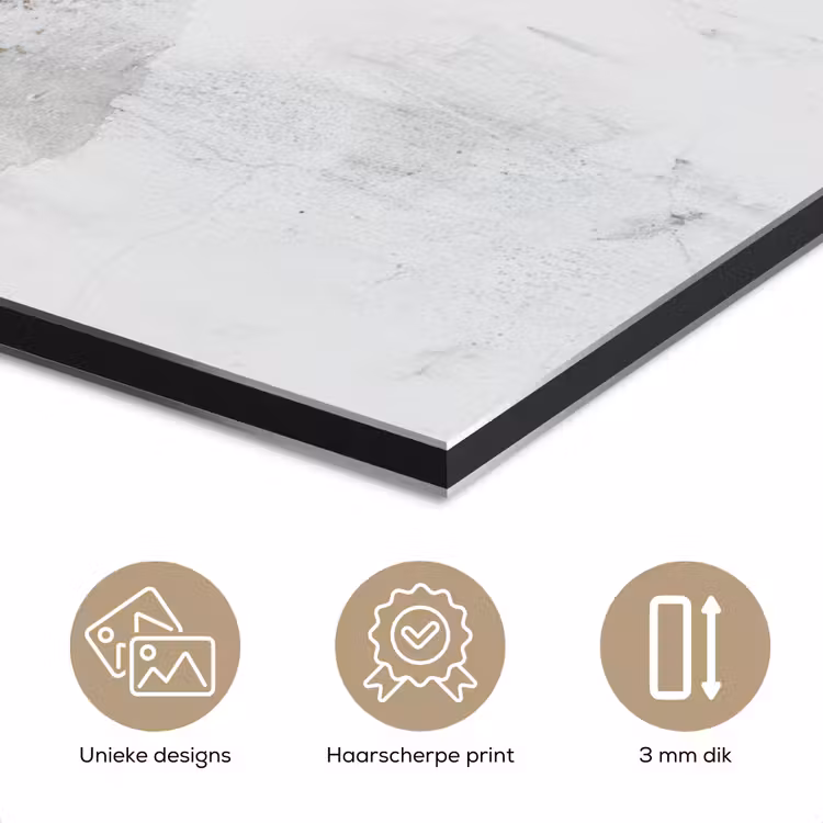 Aluminium schilderij - Beton - Grijs - Wit — 7