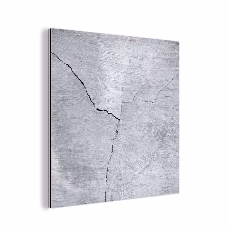 Aluminium schilderij - Beton - Scheur - Grijs — 1