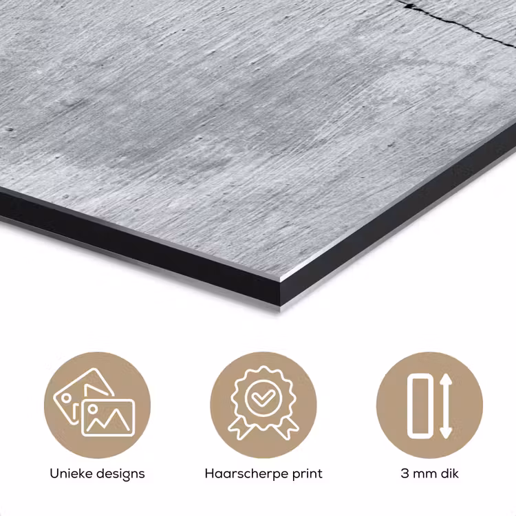 Aluminium schilderij - Beton - Scheur - Grijs — 7