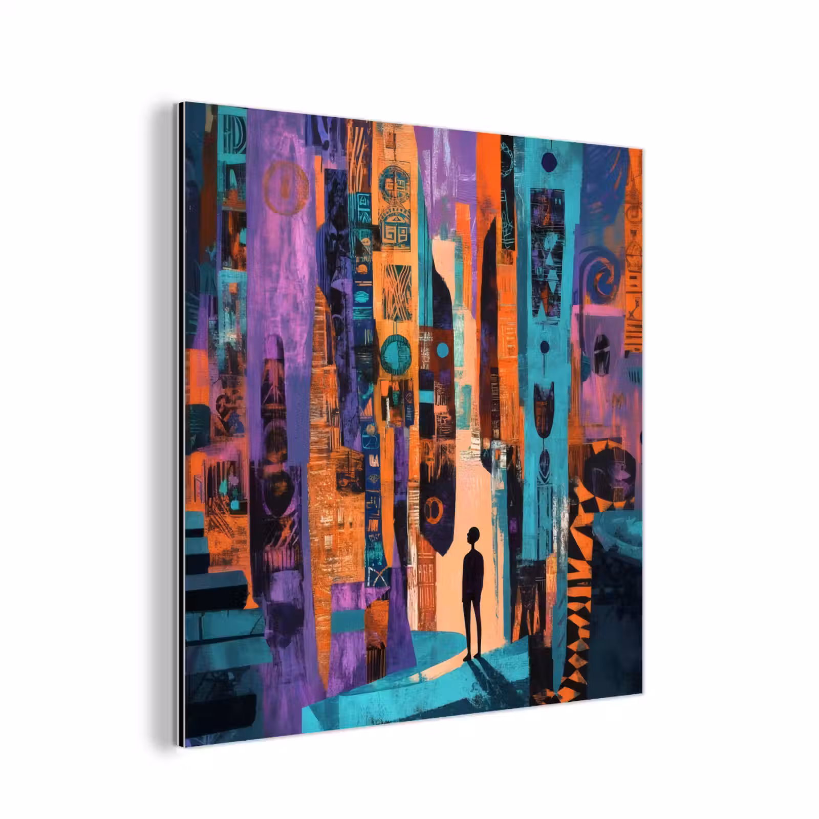 Aluminium schilderij - Abstract - Figuren - Kleurrijk — 1