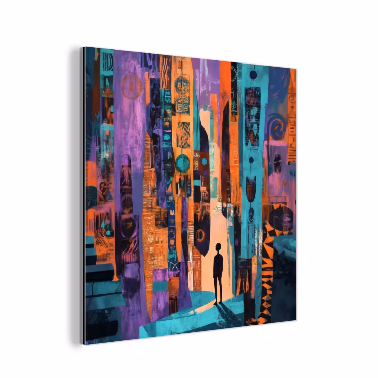 Aluminium schilderij - Abstract - Figuren - Kleurrijk — 1