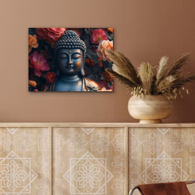 Aluminium schilderij - Boeddha - Bloemen - Buddha - Beeld - Kunst — 5