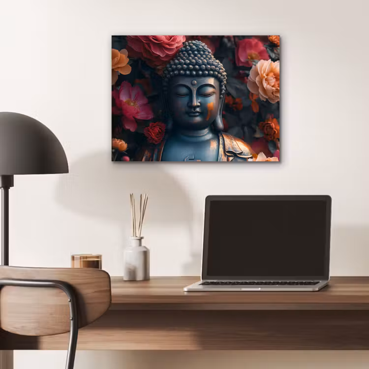 Aluminium schilderij - Boeddha - Bloemen - Buddha - Beeld - Kunst — 6
