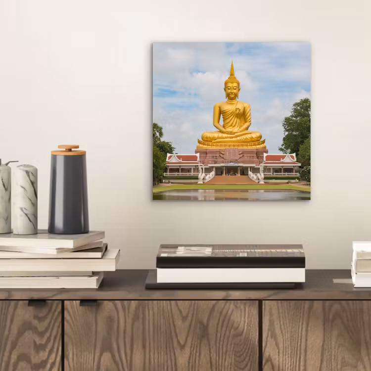 Aluminium schilderij - Boeddha - Buddha beeld - Goud - Religie — 2