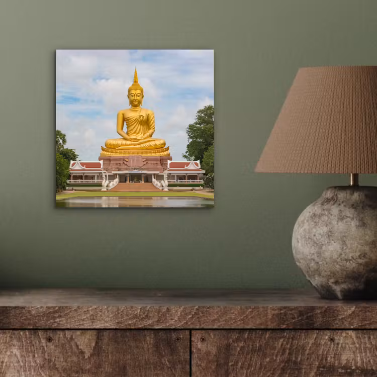 Aluminium schilderij - Boeddha - Buddha beeld - Goud - Religie — 3