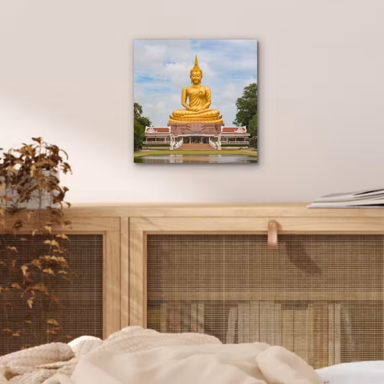 Aluminium schilderij - Boeddha - Buddha beeld - Goud - Religie — 4