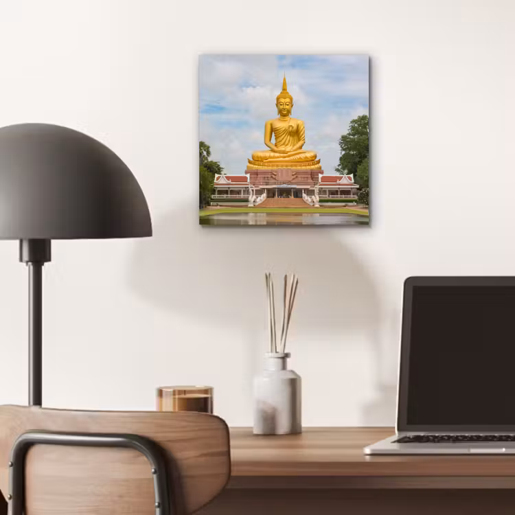 Aluminium schilderij - Boeddha - Buddha beeld - Goud - Religie — 6