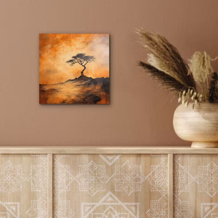 Aluminium schilderij - Boom - Landschap - Oranje — 5