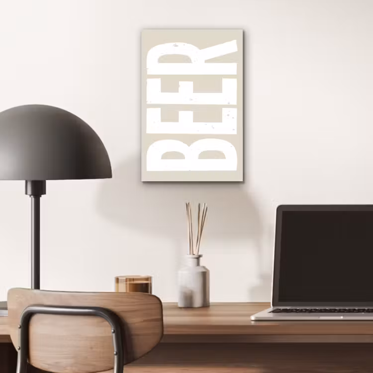 Aluminium schilderij - Beer - Japandi - Beige - Decoratie — 6