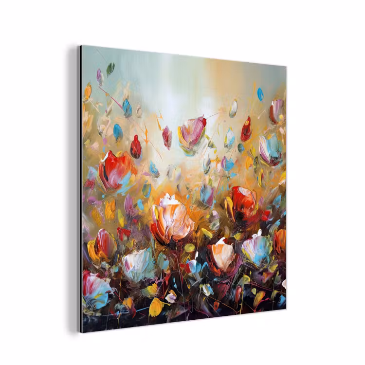 Aluminium schilderij - Bloemen - Kunst - Natuur - Olieverf — 1