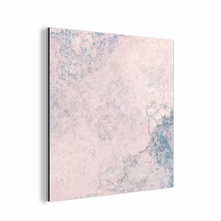 Aluminium schilderij - Cement - Beton - Retro - Industrieel - Wit - Blauw — 1